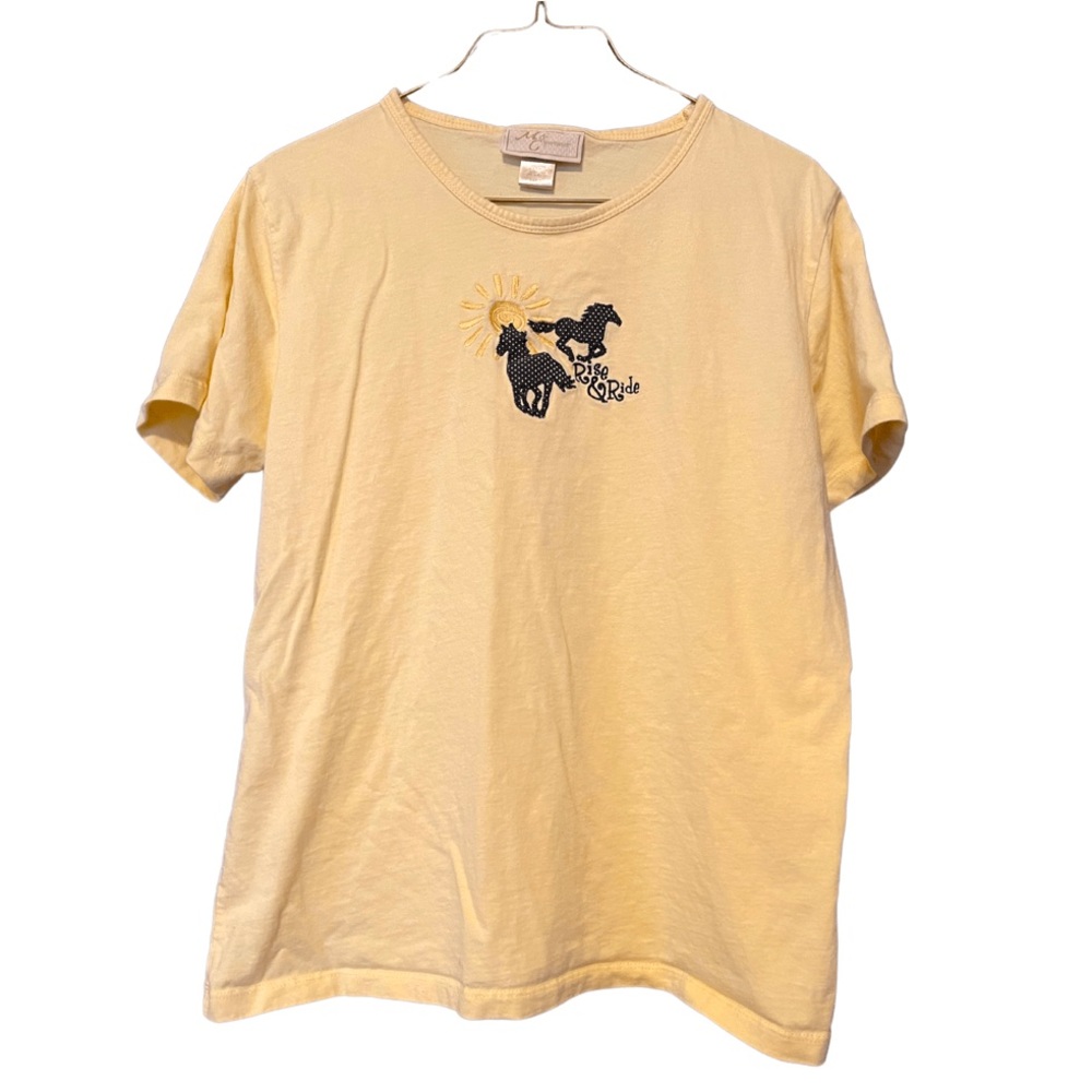 M&C Sportswear Yellow Horse Large Tshirt